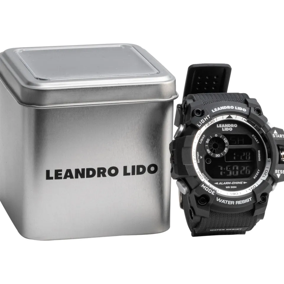 LEANDRO LIDO "Monza" Unisex Sport Uhr schwarz weiß