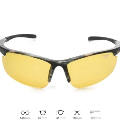 LEANDRO LIDO Power Sport Sonnenbrille camo/gelb