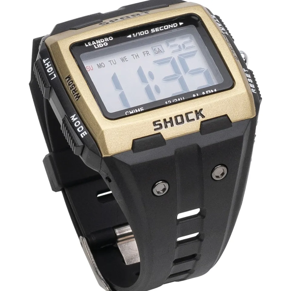 LEANDRO LIDO "Sterpeto" Unisex Sport Uhr gold/schwarz