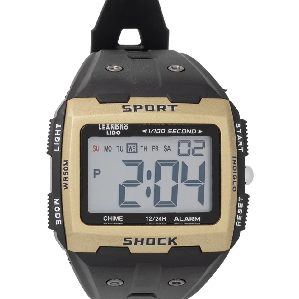 LEANDRO LIDO "Sterpeto" Unisex Sport Uhr gold/schwarz