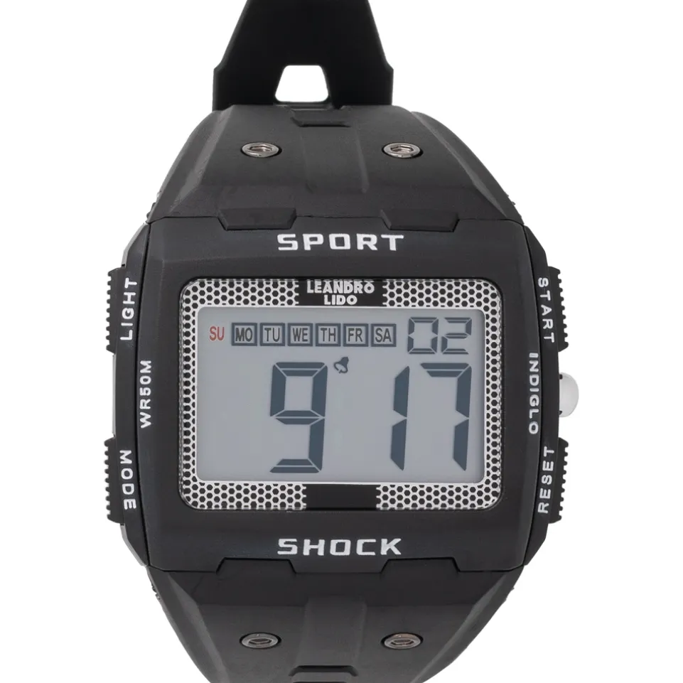 LEANDRO LIDO "Sterpeto" Unisex Sport Uhr schwarz gepunktet