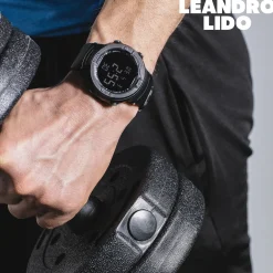 LEANDRO LIDO "Vernazza" Unisex Sport Uhr schwarz/rot