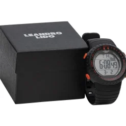 LEANDRO LIDO "Vescia" Unisex Sport Uhr schwarz/orange
