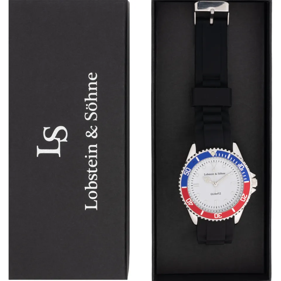 Lobstein & Söhne® "Konstantin" Uhr blau/rot