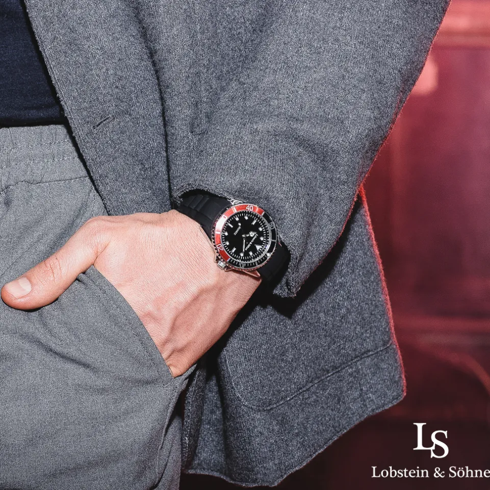 Lobstein & Söhne® "Konstantin" Uhr schwarz/rot