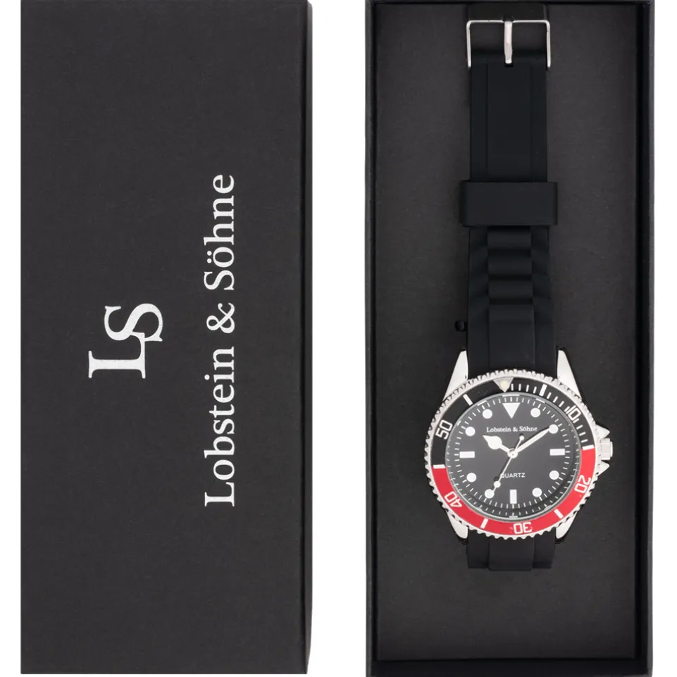 Lobstein & Söhne® "Konstantin" Uhr schwarz/rot