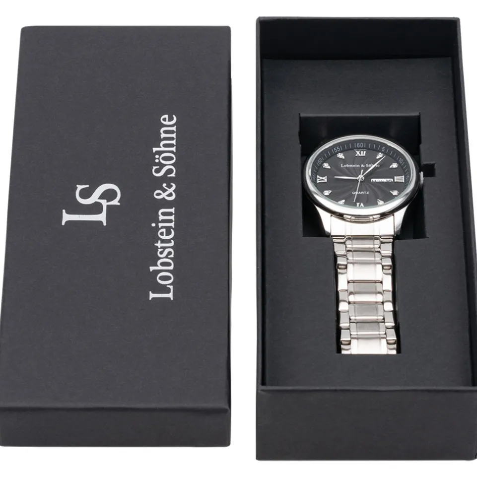 Lobstein & Söhne® "Leopold" Uhr silber/schwarz