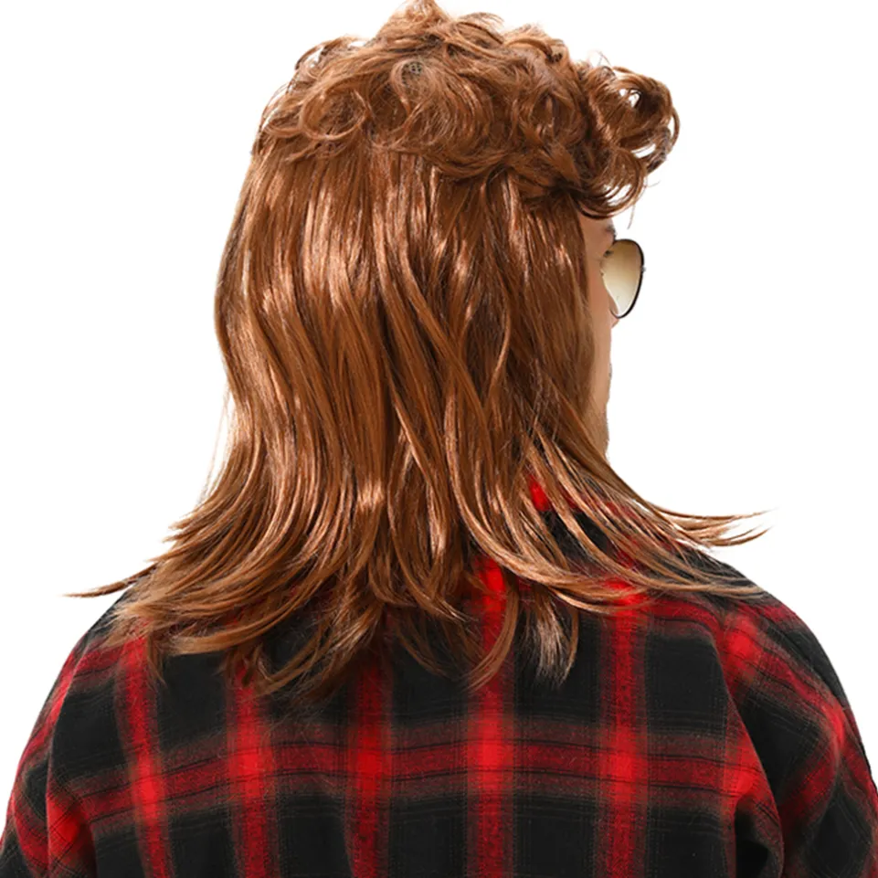 MAASKANTJE "Bami" Retro Mullet Vokuhila Perücke hellbraun