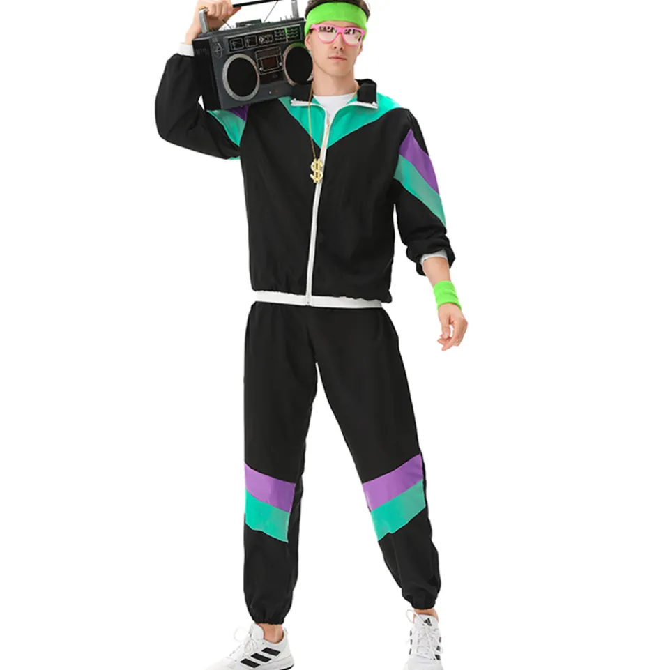 MAASKANTJE "Bärry" Retro 90er Jahre Trainingsanzug Kostüm schwarz