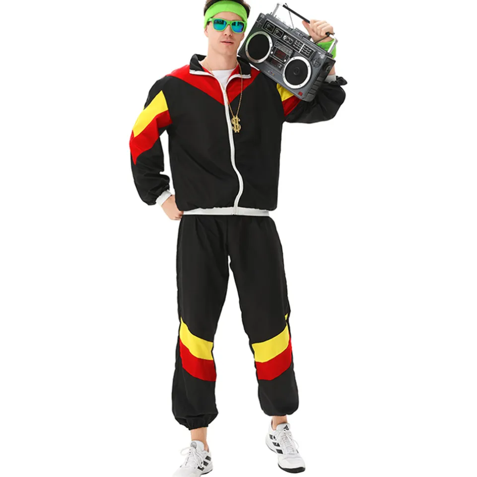 MAASKANTJE "Gärry" Retro 90er Jahre Trainingsanzug Kostüm schwarz