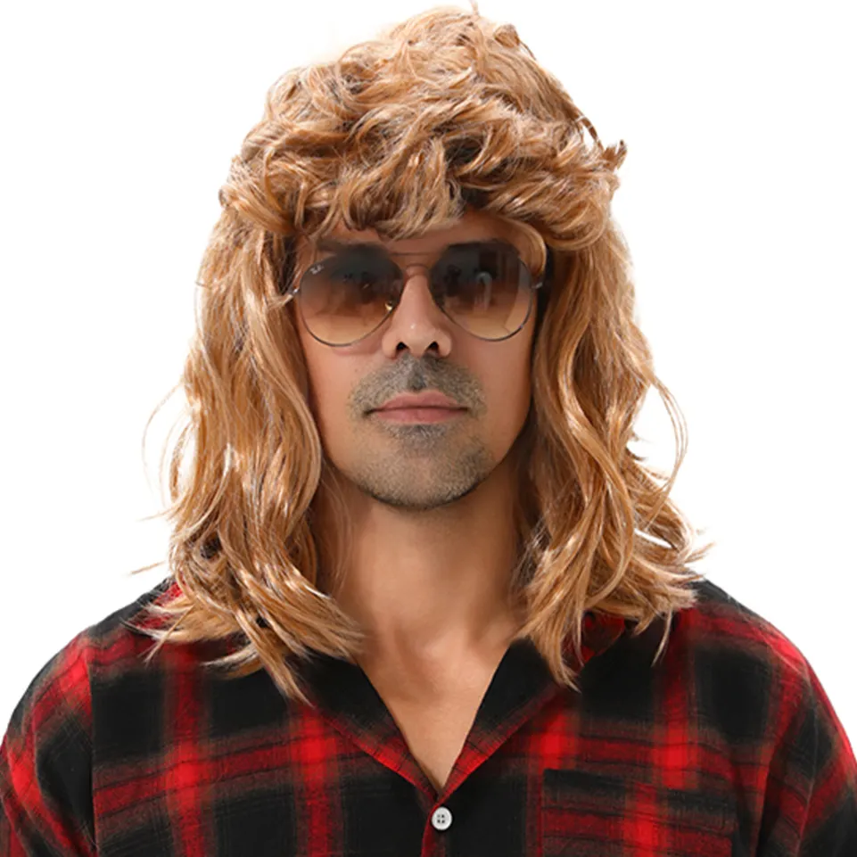 MAASKANTJE "Mongo" Retro Mullet Vokuhila Perücke blond