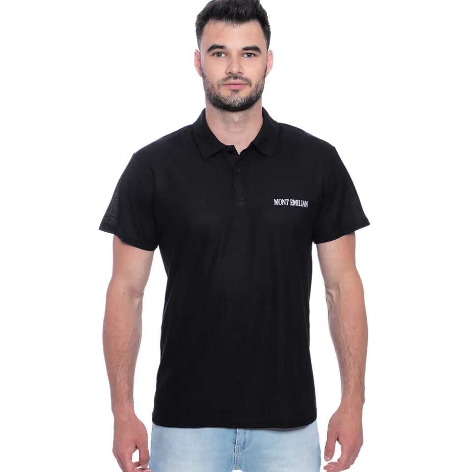 MONT EMILIAN "Caen" Herren Basic Polo-Shirt schwarz