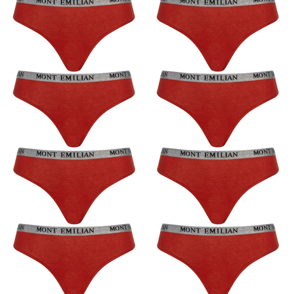 MONT EMILIAN "Colmar" Damen Tanga 8er-Pack rot