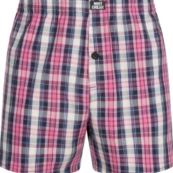 MONT EMILIAN "Nantes" Herren American Boxershorts 2er-Pack rosa/karo
