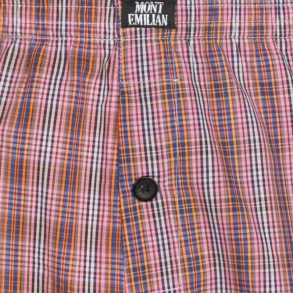 MONT EMILIAN "Nantes" Herren American Boxershorts 2er-Pack rot/karo