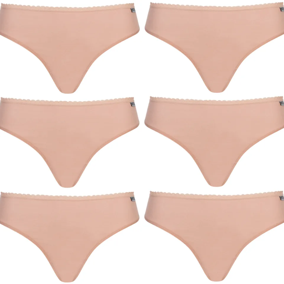 MONT EMILIAN "Nimes" Damen Tanga 6er-Pack rosa