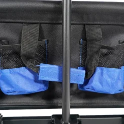 MUWO faltbarer Bollerwagen 100 L, max. 110 kg blau/schwarz