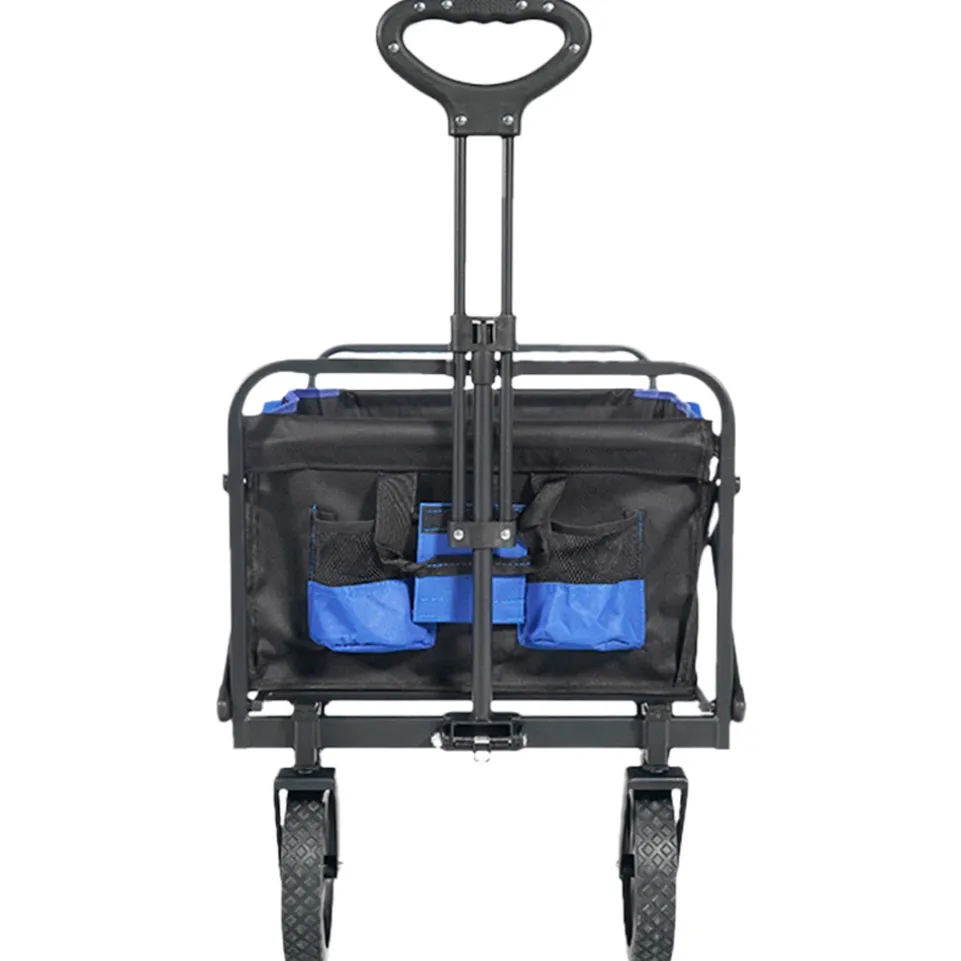 MUWO faltbarer Bollerwagen 100 L, max. 110 kg blau/schwarz