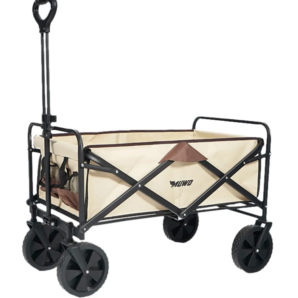 MUWO faltbarer Bollerwagen 100 L, max. 110 kg braun/beige