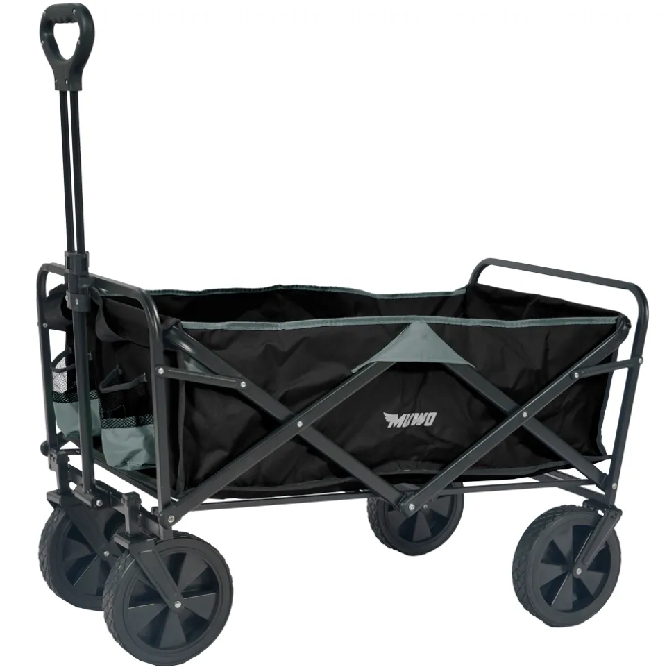 MUWO faltbarer Bollerwagen 100 L, max. 110 kg schwarz