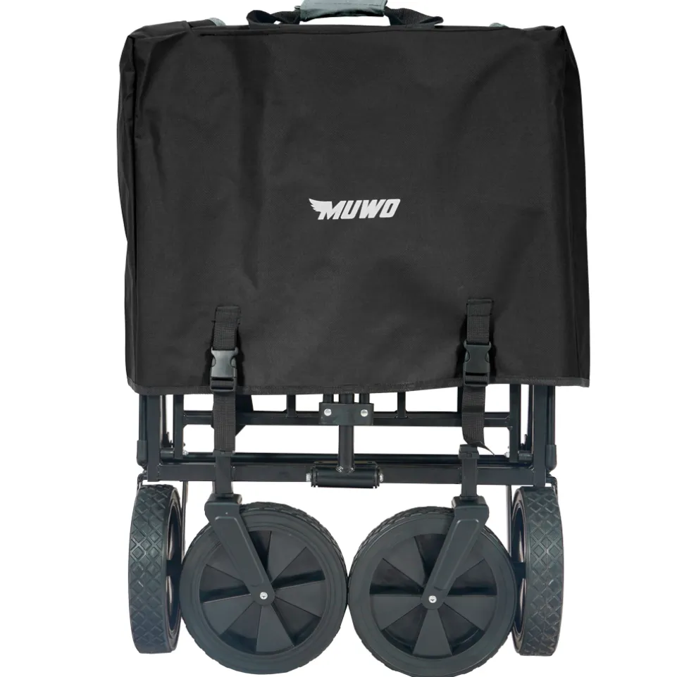 MUWO faltbarer Bollerwagen 100 L, max. 110 kg schwarz