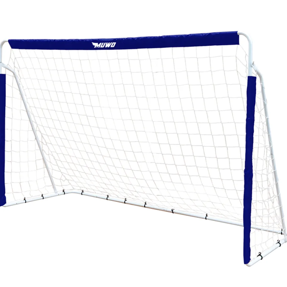 MUWO Fußballtor aus Stahl 240 x 150 cm blau/weiß