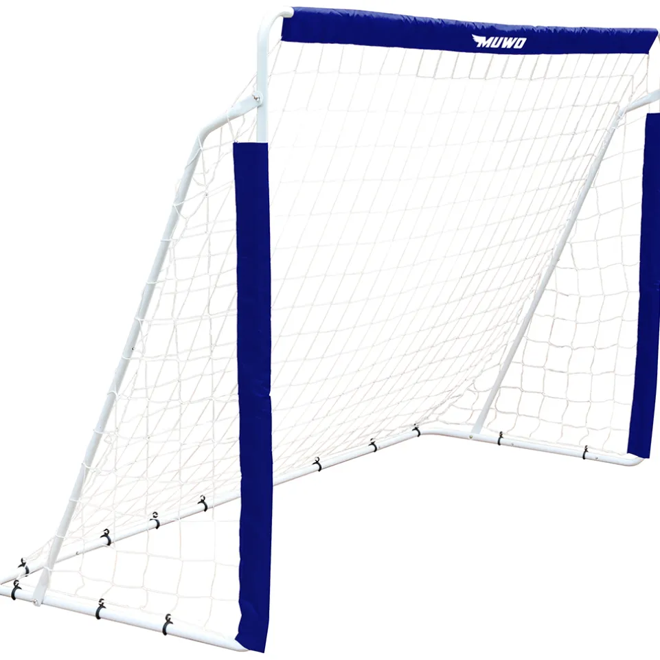 MUWO Fußballtor aus Stahl 240 x 150 cm blau/weiß
