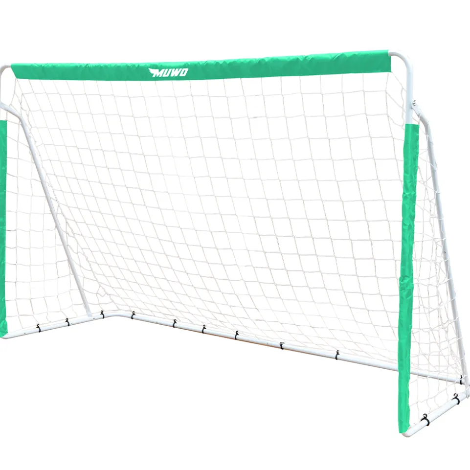 MUWO Fußballtor aus Stahl 240 x 150 cm grün/weiß