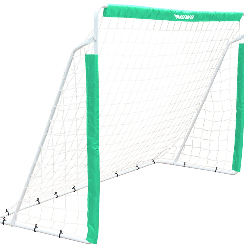 MUWO Fußballtor aus Stahl 240 x 150 cm grün/weiß