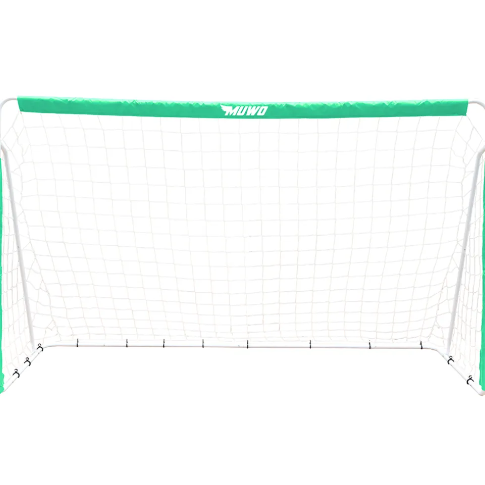 MUWO Fußballtor aus Stahl 240 x 150 cm grün/weiß