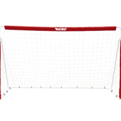 MUWO Fußballtor aus Stahl 240 x 150 cm rot/weiß