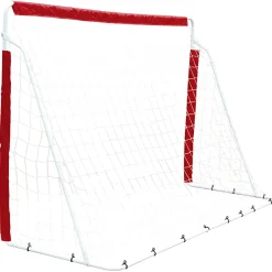 MUWO Fußballtor aus Stahl 240 x 150 cm rot/weiß