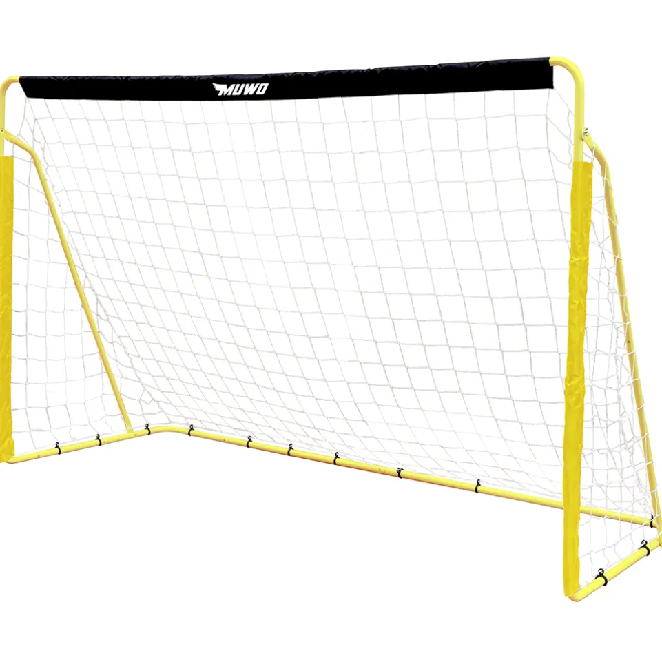 MUWO Fußballtor aus Stahl 240 x 150 cm schwarz/gelb