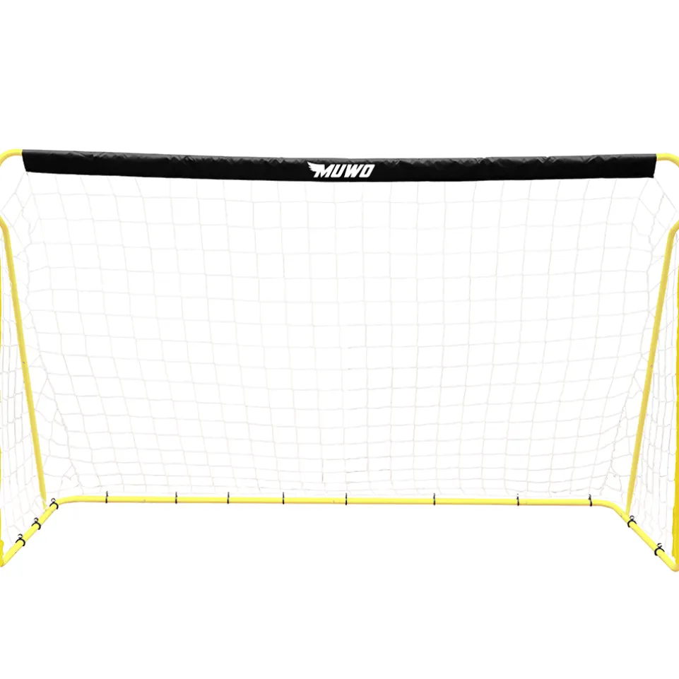 MUWO Fußballtor aus Stahl 240 x 150 cm schwarz/gelb