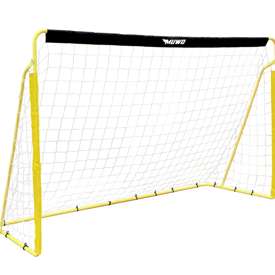MUWO Fußballtor aus Stahl 240 x 150 cm schwarz/gelb