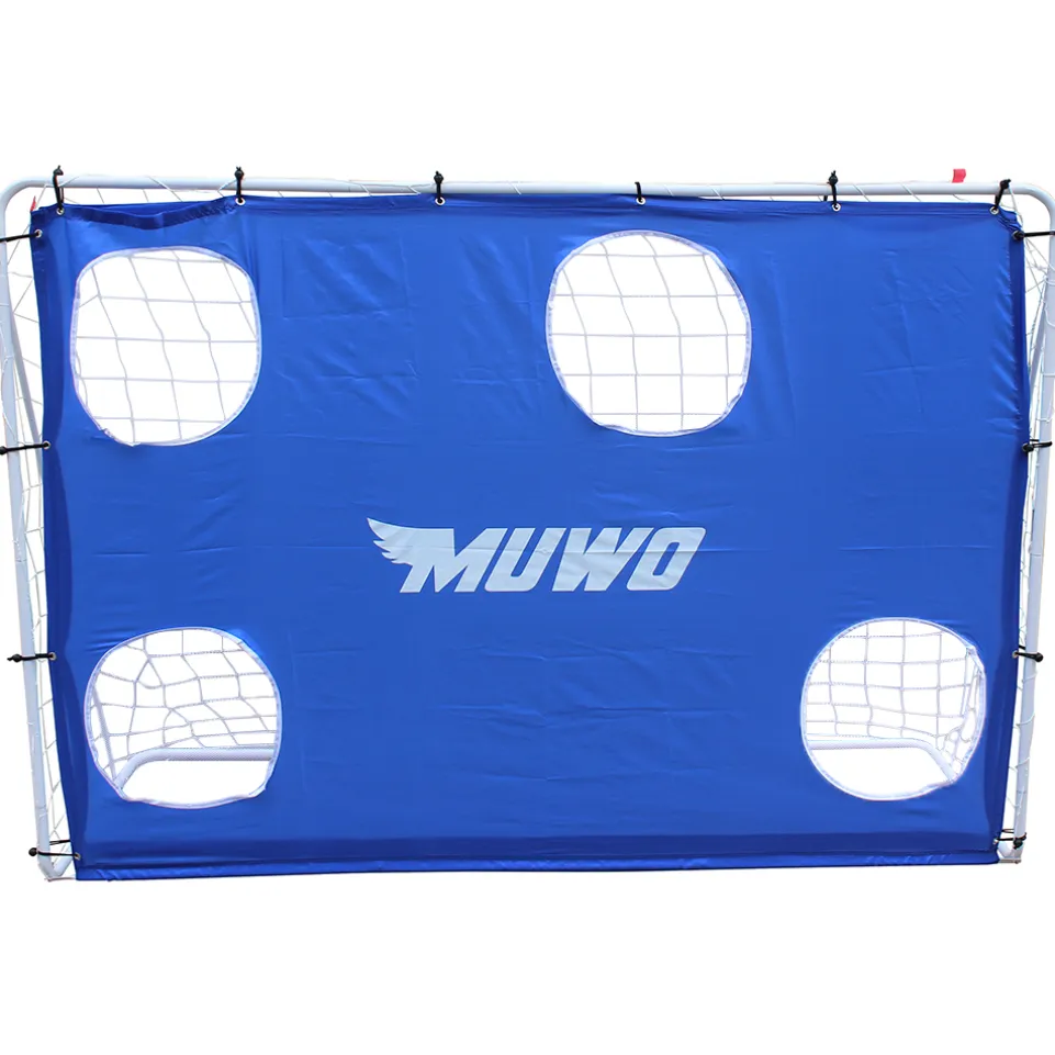 MUWO Fußballtor mit Torwand 217 x 153 cm blau