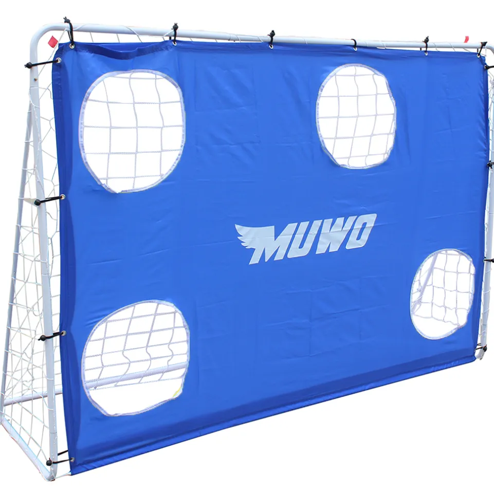 MUWO Fußballtor mit Torwand 217 x 153 cm blau