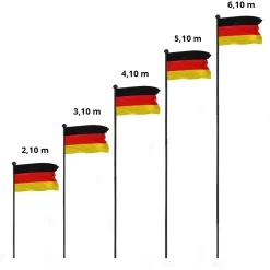 MUWO "Glory" Fahnenmast 6,1 m mit Bodenhülse schwarz