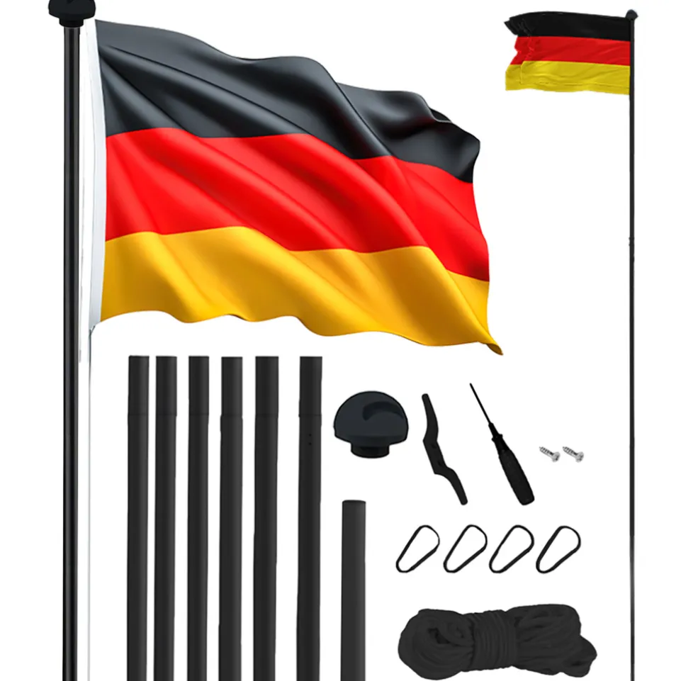 MUWO "Glory" Fahnenmast 6,1 m mit Bodenhülse schwarz