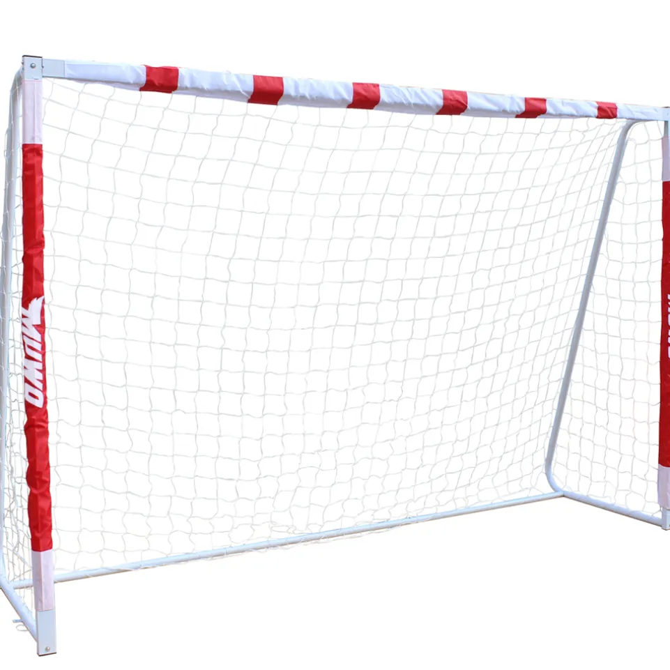 MUWO großes Fußballtor aus Stahl 3 x 2 m rot/weiß