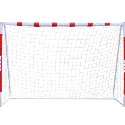 MUWO großes Fußballtor aus Stahl 3 x 2 m rot/weiß