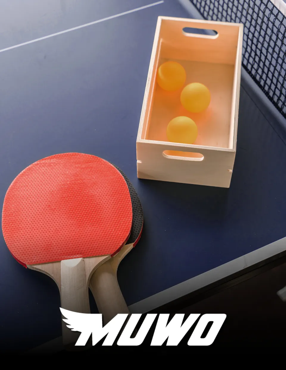 MUWO Indoor faltbare Mini Tischtennisplatte 137 x 76 cm blau