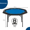 MUWO klappbarer Pokertisch für 8 Spieler blau