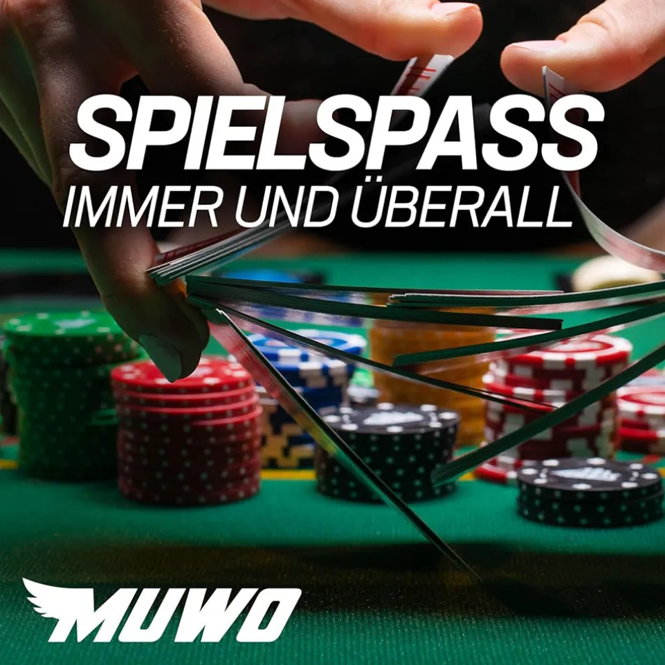 MUWO klappbarer Pokertisch für 8 Spieler blau