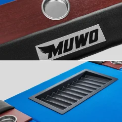 MUWO Pokertisch für 10 Spieler mit Dealerbereich und Chipablage blau