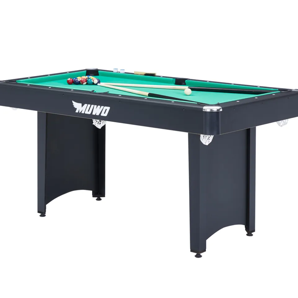MUWO "Winner" Billardtisch 153x84x79 cm schwarz grün