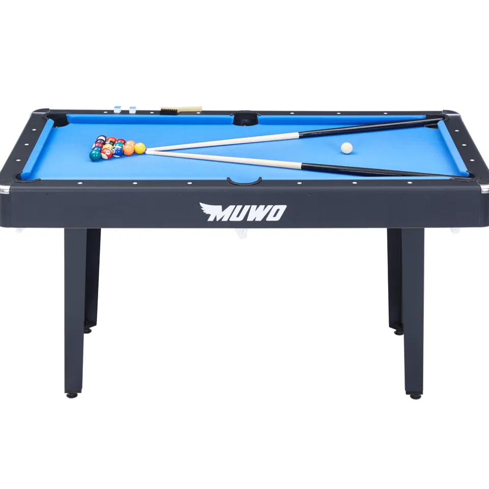 MUWO "Winner" Billardtisch 153x84x79 cm schwarz blau