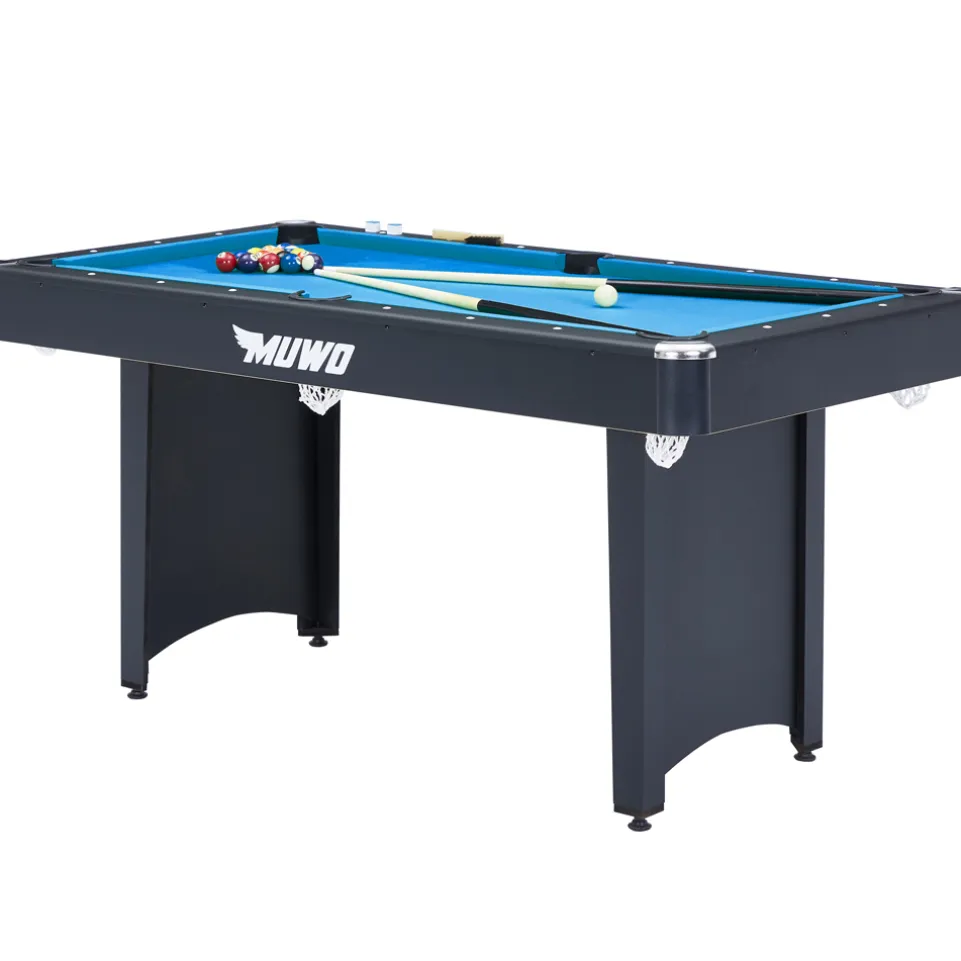 MUWO "Winner" Billardtisch 153x84x79 cm schwarz blau