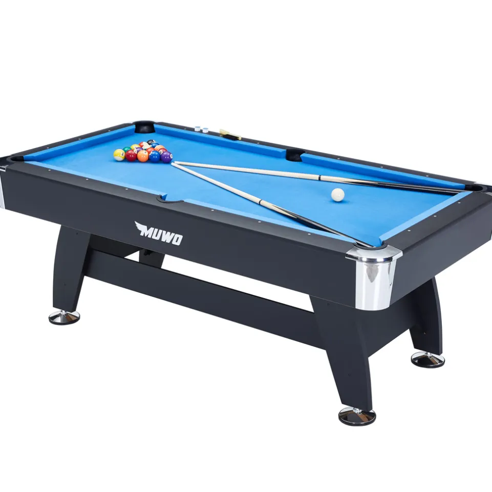 MUWO "Winner Gold" Billardtisch 214x112x81 cm schwarz blau