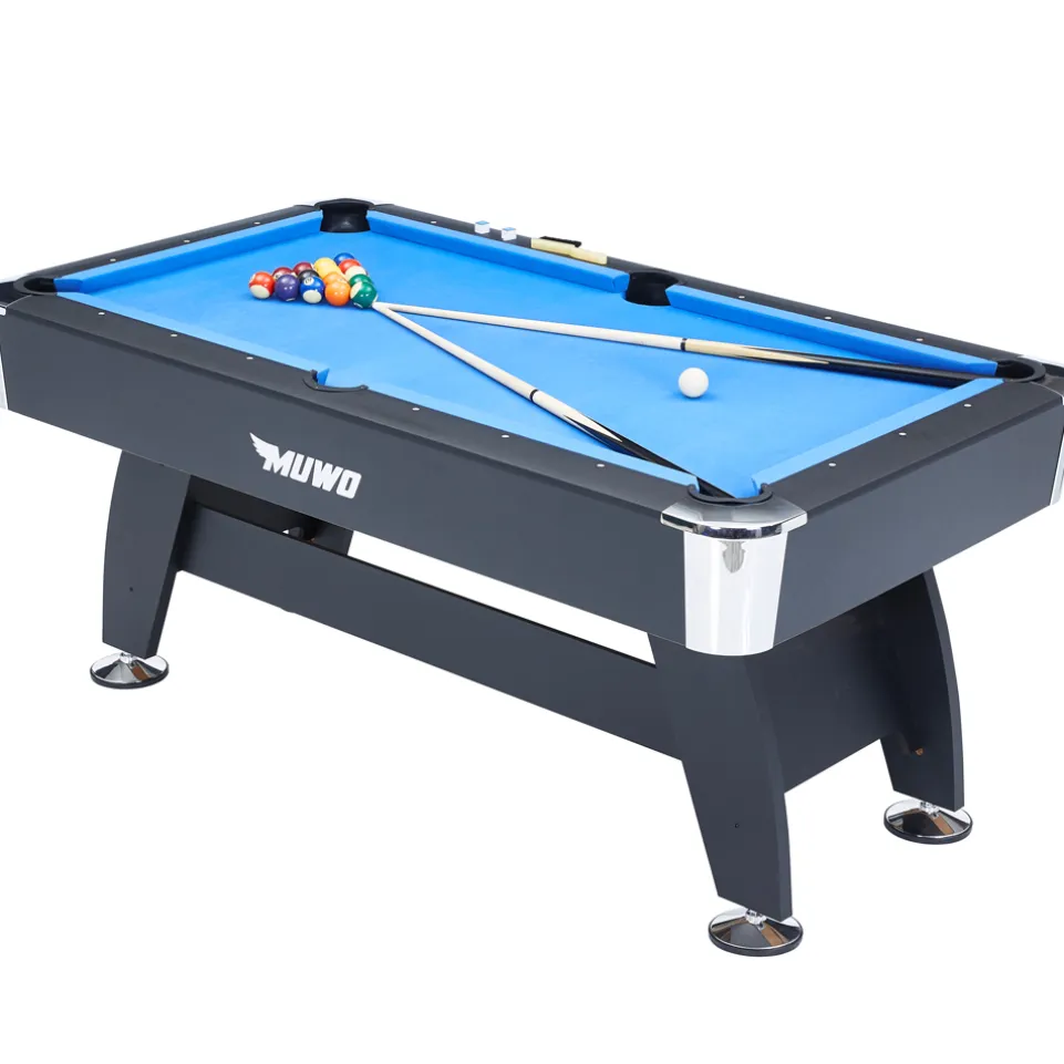 MUWO "Winner Pro" Billardtisch 183x102x81 cm schwarz blau